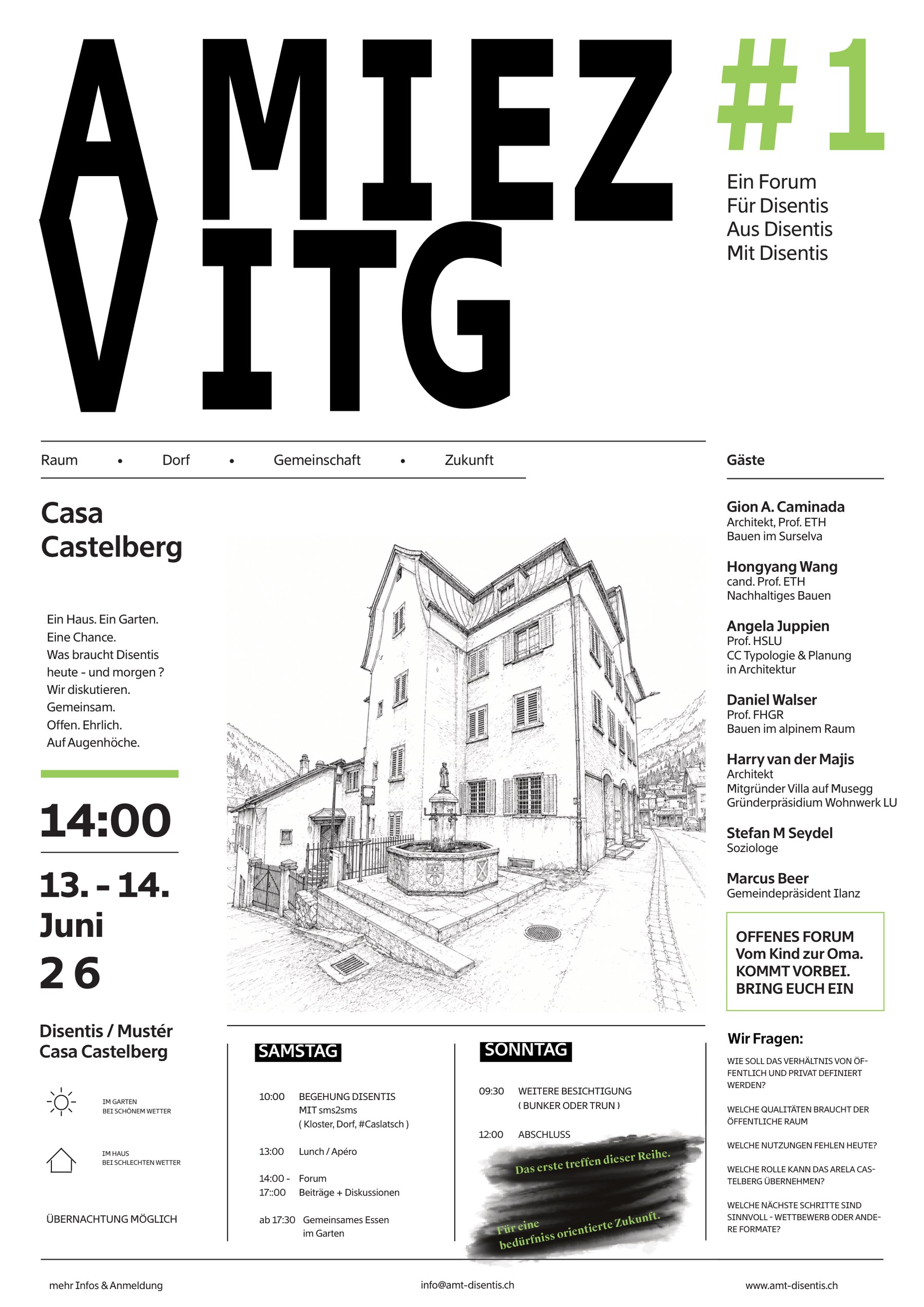 Plakat A MIEZ VITG #1, Forum fuer Disentis im Casa Castelberg